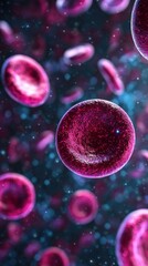 Naklejka premium Vibrant Cells in a Cosmic Background