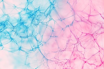 Fototapeta premium Gradient blue to pink network pattern with intricate lines