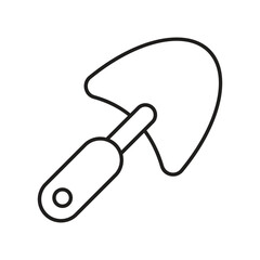 Shovel line icon with white background vector stock illustration