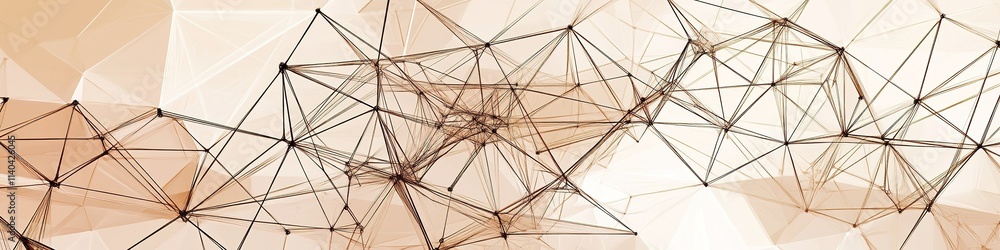 Poster abstract beige geometric pattern with lines and dots
