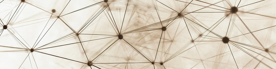 Abstract network connections on beige background with copy space