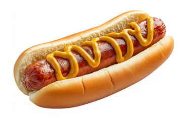 Hot dog with mustard png isolated on transparent background