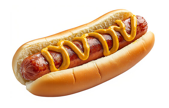 Hot dog with mustard png isolated on transparent background