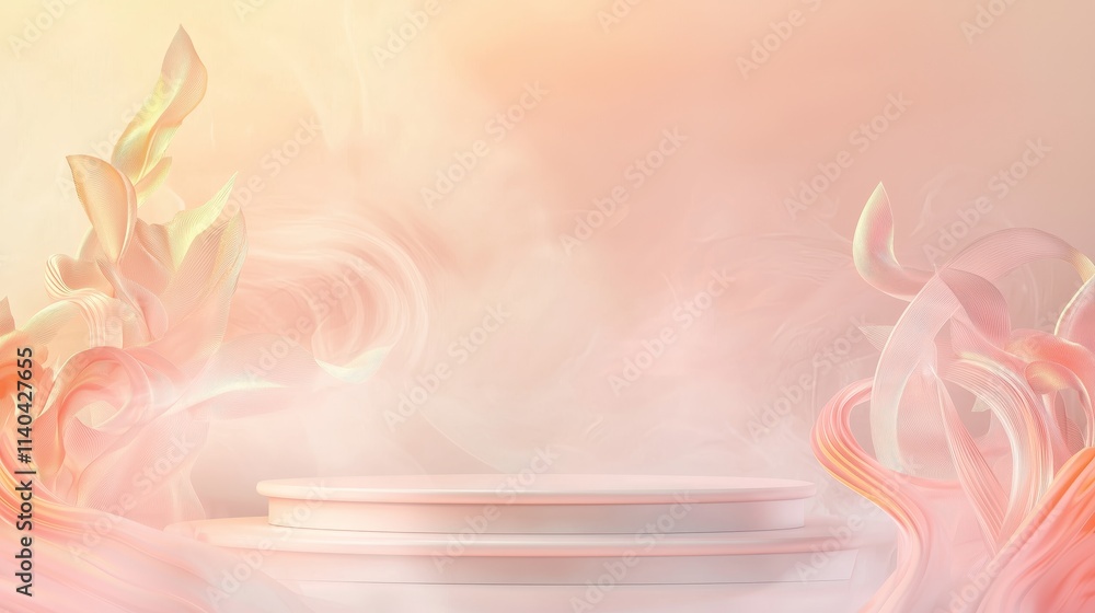 Poster elegant 3d podium in ample space with stylish background design