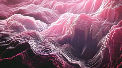 Abstract Pink and White 3D Rendered Landscape. AI Generated
