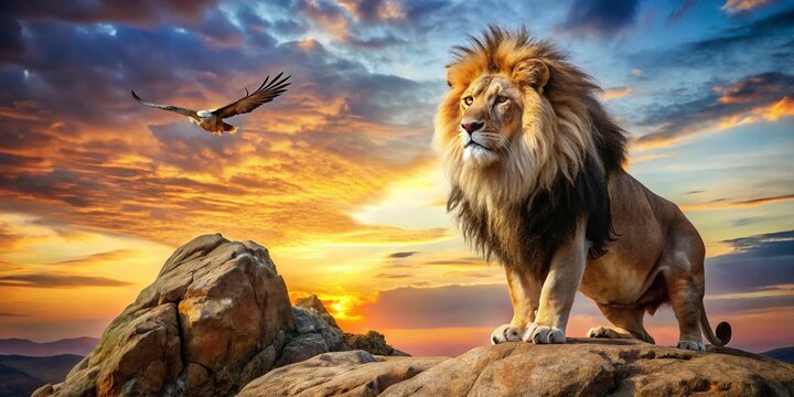 Griffin Mythical Creature, Half Lion Half Eagle Fantasy Bird, Majestic Hybrid Animal, Supernatural Beast Photography
