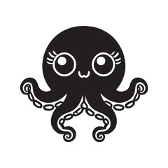 Fototapeta premium Dynamic Octopus Vector Silhouette Illustration