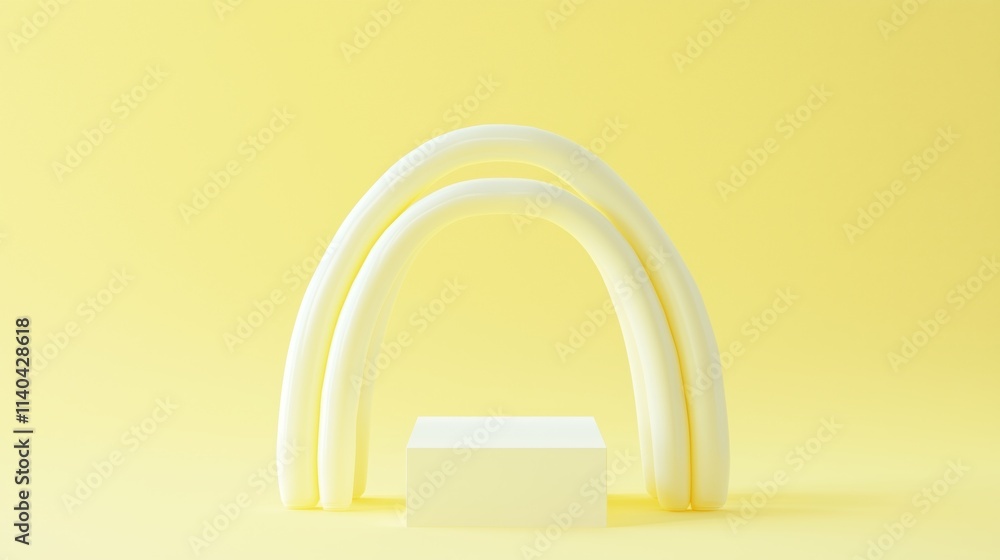 Poster elegant 3d podium displaying minimalist design with empty space for products