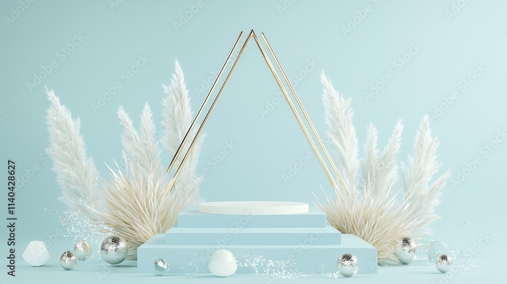 Poster elegant and modern 3d podium with empty space for presentations and displays