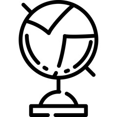 thick line earth globe icon isolated vector illustration