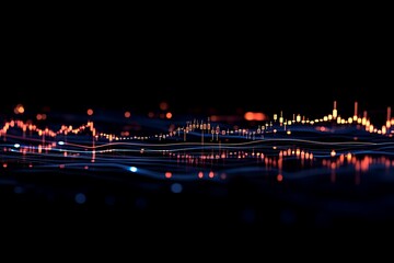 Abstract Glowing Data Network Chart