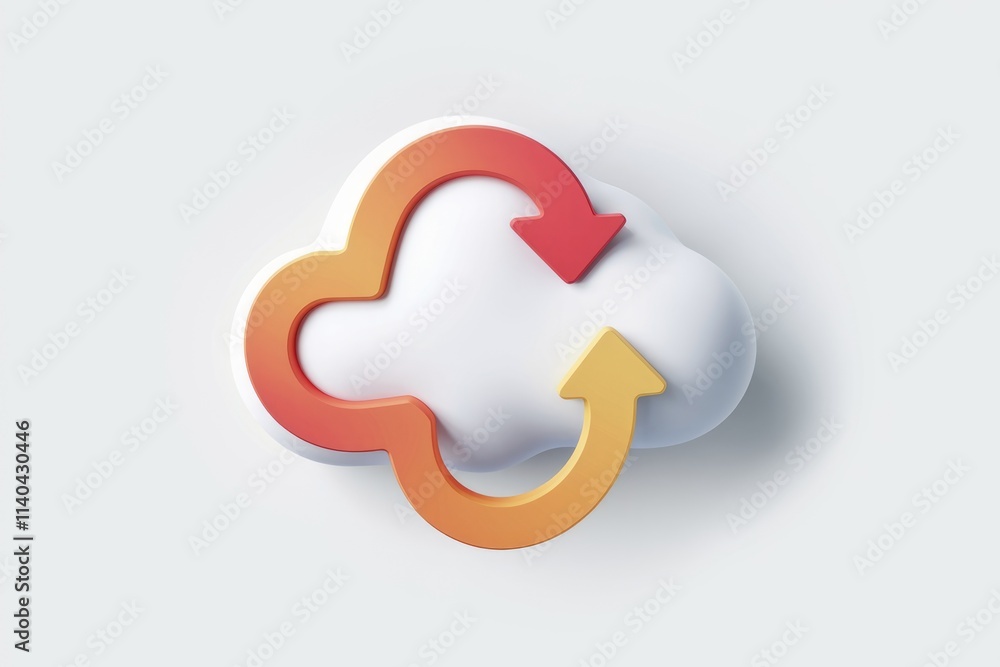 Poster Cloud data synchronization  Uploading and downloading files seamlessly.