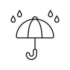 Umbrella line icon with white background vector stock illustration