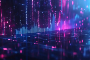 Futuristic Blue Network Data Visualization Background