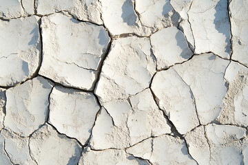 Fototapeta premium Dry cracked surface showing signs of drought and erosion in a barren landscape