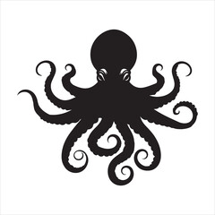 Obraz premium Abstract Octopus Silhouette in Vector Style