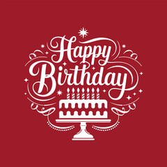 Happy Birthday Typography Lettering Design.
