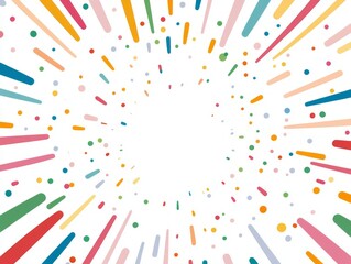 Colorful Radiating Rays Border on White Background for High-Resolution Vector Illustration