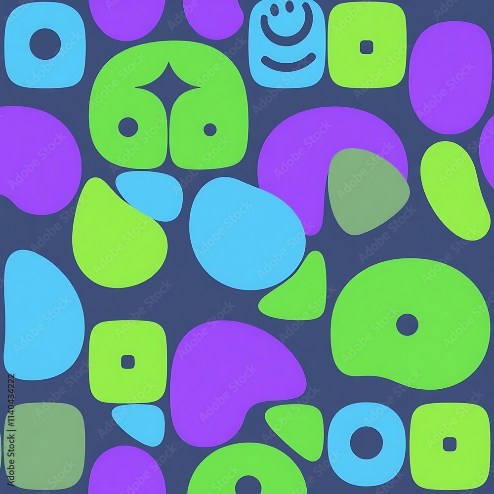 Poster joyful abstract shapes pattern