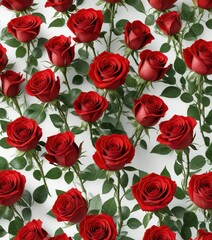 Elegant floral arrangement of red roses isolated on a clean white background , red roses, anniversary, flowers