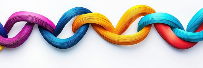 Fototapeta premium Intertwined Colorful Paper Streamers