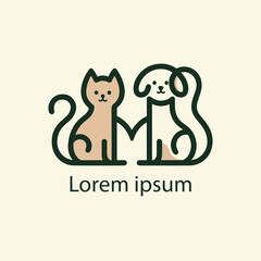 Minimalist cute pet logo design
