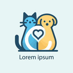 Minimalist cute pet logo design