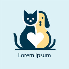 Minimalist cute pet logo design