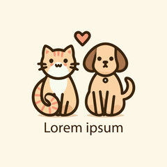 Minimalist cute pet logo design