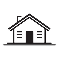 House icon vector art illustration, Black silhouette isolated on a white background