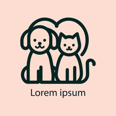 Minimalist cute pet logo design