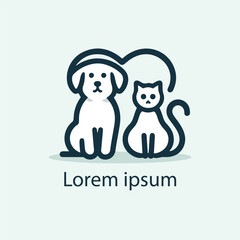Minimalist cute pet logo design