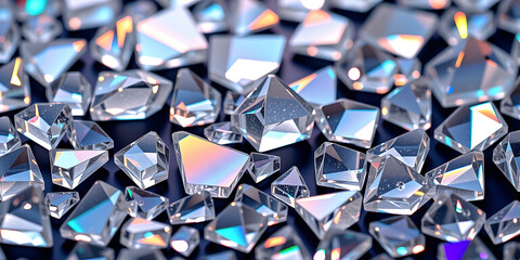 Obraz premium Prismatic Ice Shards - Geometric ice shards refracting light in all directions. backdrop background digital art crisp oilpinting minimalist sharp details funny background copyspace