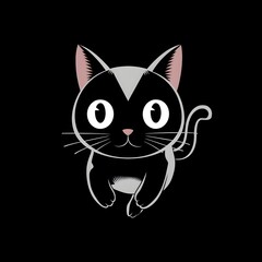 Fototapeta premium Minimal art illustration of adorable cats kittens 