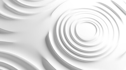 Abstract White Concentric Circles: 3D Rendered Design. AI Generated
