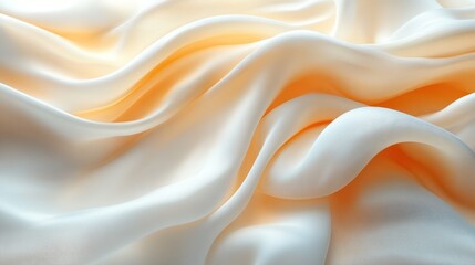 Obraz premium Soft, flowing cream-colored silk fabric with elegant drapes and folds.