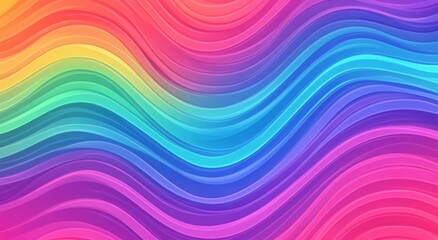 Obraz premium Colorful Rainbow Wavy Lines on White Background for Simple Flat Vector Graphics