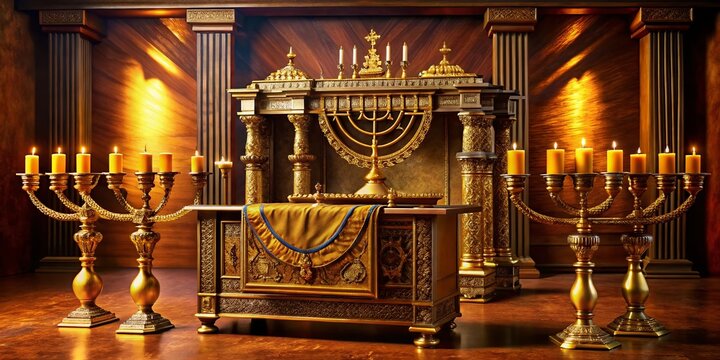 High-Res Product Photography: Tabernacle Furnishings - Table of Showbread, Golden Candlestick, Altar of Incense, Ark of the Covenant, Bronze Laver