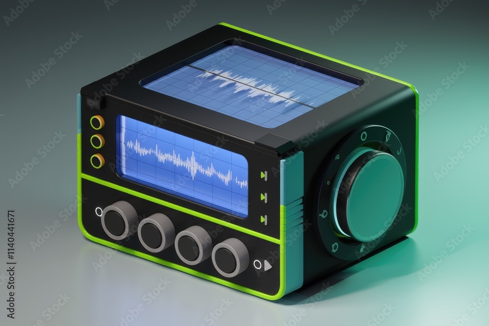Aufkleber Compact futuristic audio device for audio processing and analysis.