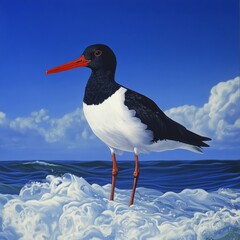Oystercatcher by water.