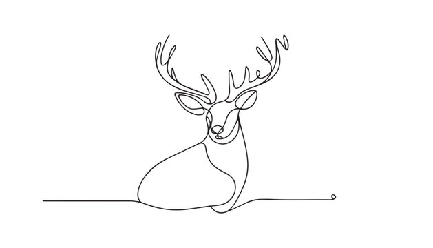 recommend clip art: Continuous one single minimal line drawing deer
                    