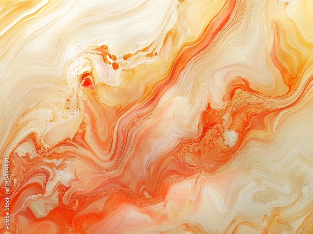 Poster abstract swirls of orange and cream create a vivid artwork with fluid dynamics