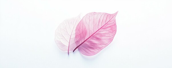 Transparent Pink Floral Leaf Element in Minimalist Design