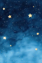 Fototapeta premium Holiday night sky with stars and constellations, A mesmerizing view of twinkling stars in a deep blue night sky, creating a serene and magical atmosphere filled with wonder.