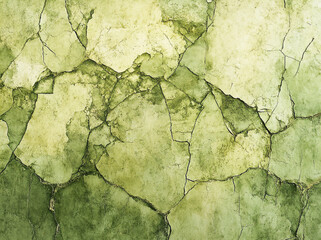 Obraz premium Cracked green wall texture with a weathered appearance highlighting nature's influence