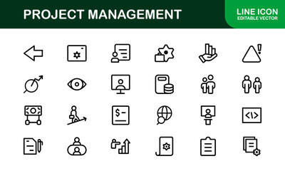 Versatile Project Management Icons - Designed for Task Management, Scheduling, and Team Tools