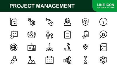 Versatile Project Management Icons - Designed for Task Management, Scheduling, and Team Tools