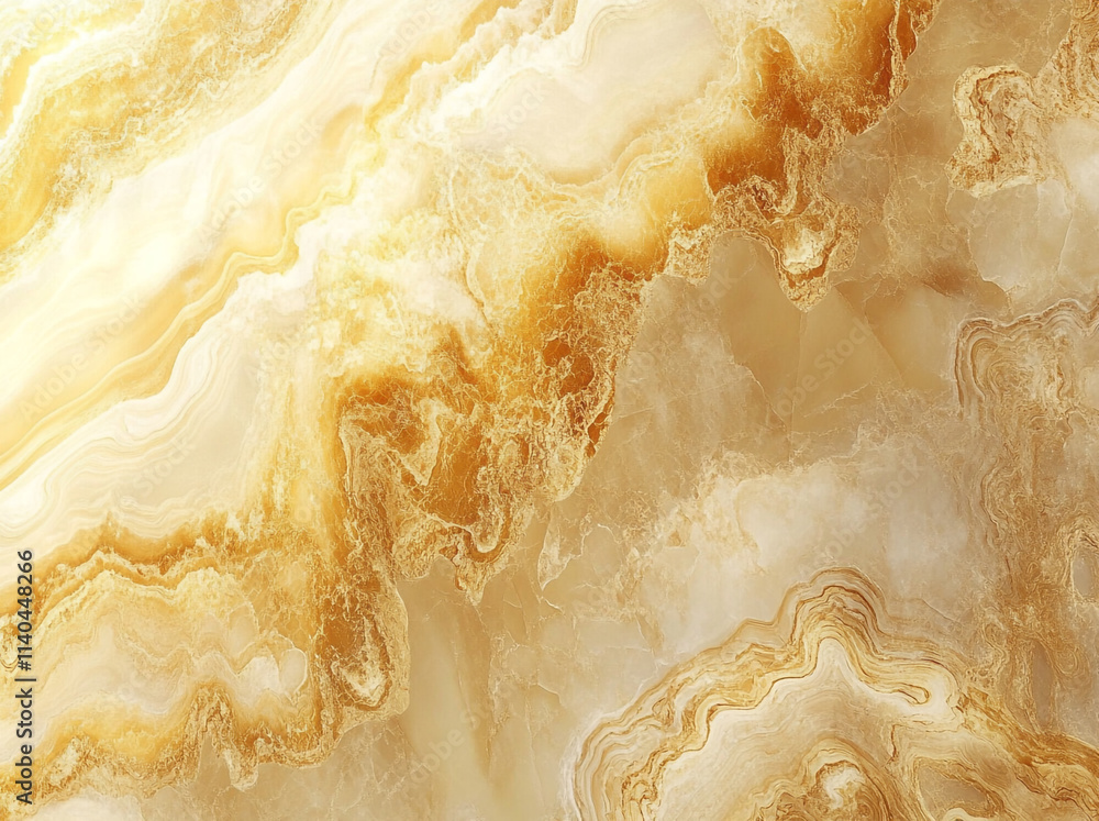 Poster elegant golden marble texture with intricate patterns and soft hues of beige and cream