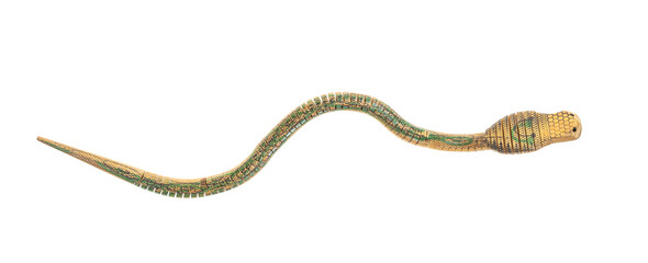 wooden snake asian toy isolated over a white background