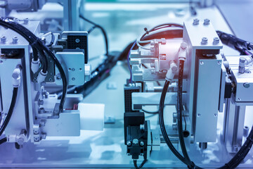 automatic pneumatic piston sucker unit on industrial machine,automation compressed air factory...